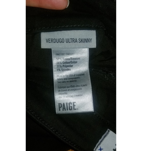 Paige Verdugo Ultra Skinny Black Distressed Jeans - Picture 8 of 8